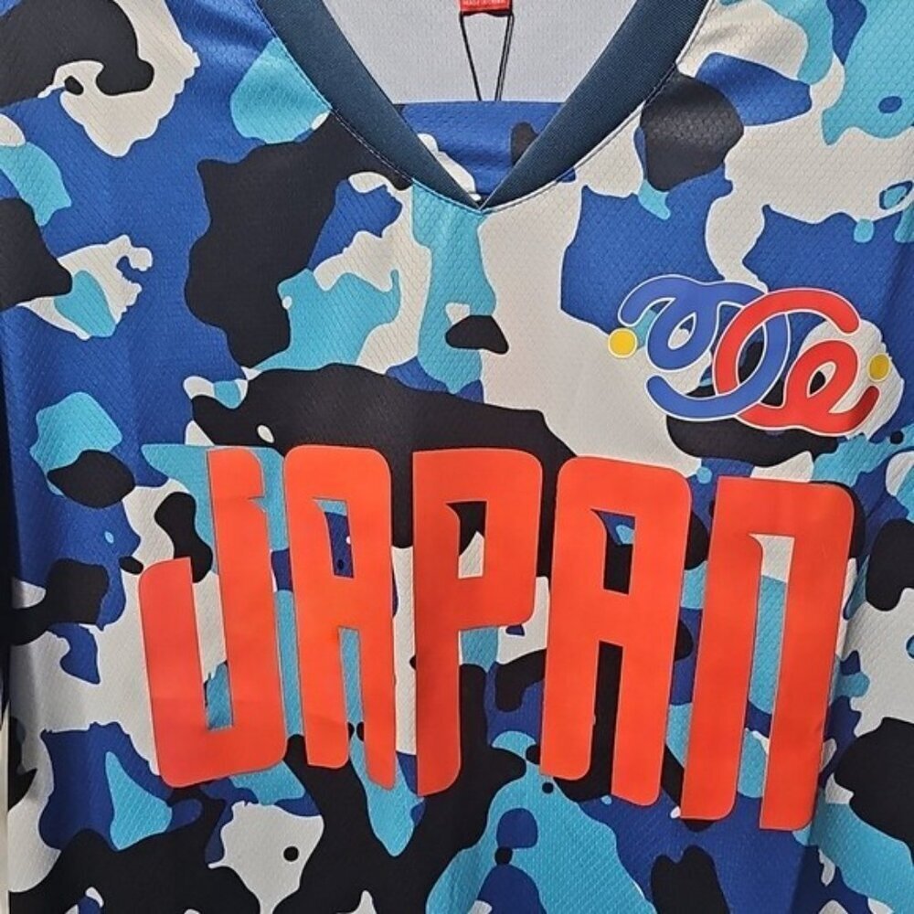 Japan Themed Blue & White Men's Soccer Jersey Shirt Large New - Picture 3 of 11